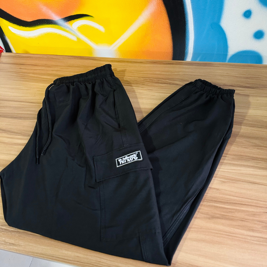 Ripfire Calça Cargo Masculina Tactel com Elastano Bordada Jogger Street