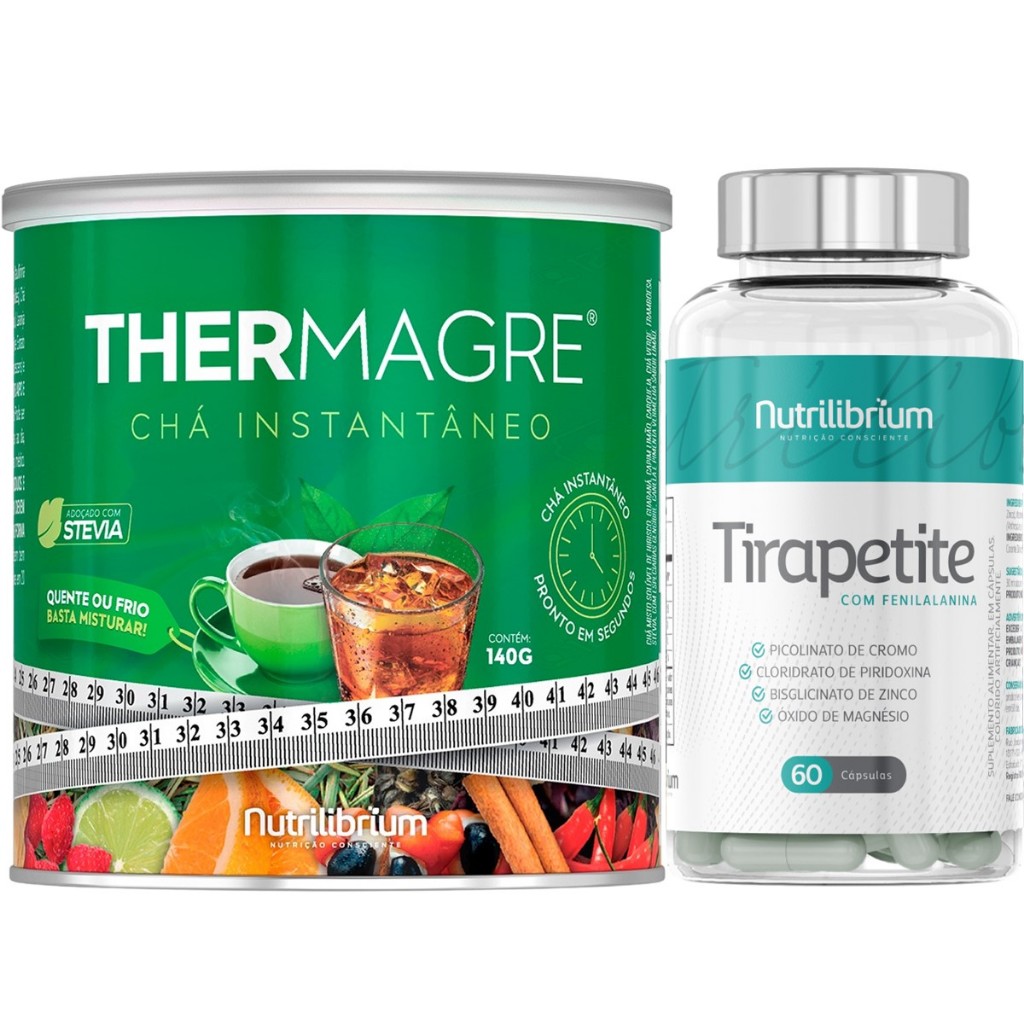 Kit Tirapetite 60 Cápsulas + Thermagre Chá Solúvel 140g Nutrilibrium - Health
