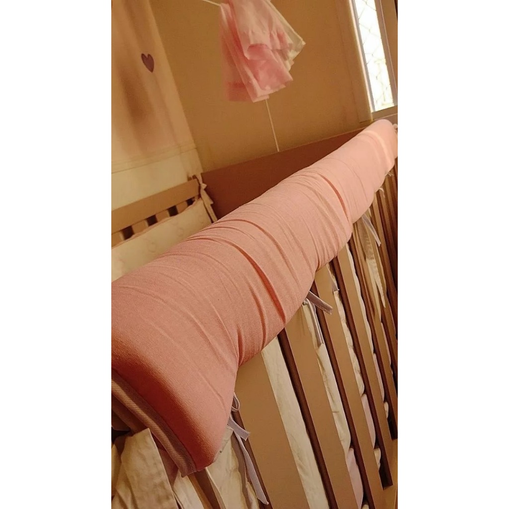 Protetor Grade de Mini Berço acolchoado 2 peças cobertura de grade varias cores Menino Menina Neutro