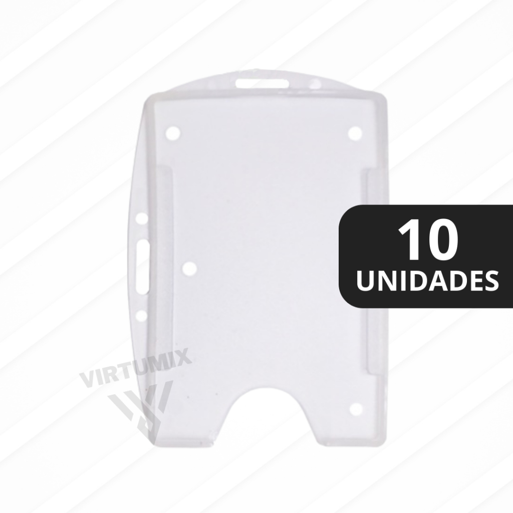Porta Crachá Vertical e Horizontal Rígido Transparente - 10 Unidades em Oferta na Shopee