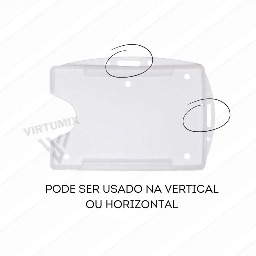 Detalhes do Porta Crachá Vertical e Horizontal Rígido Transparente - 10 Unidades
