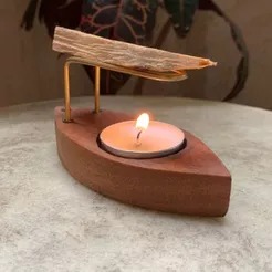 Incensário para Palo Santo - Canoa - Defumador Natural - NÃO APAGA