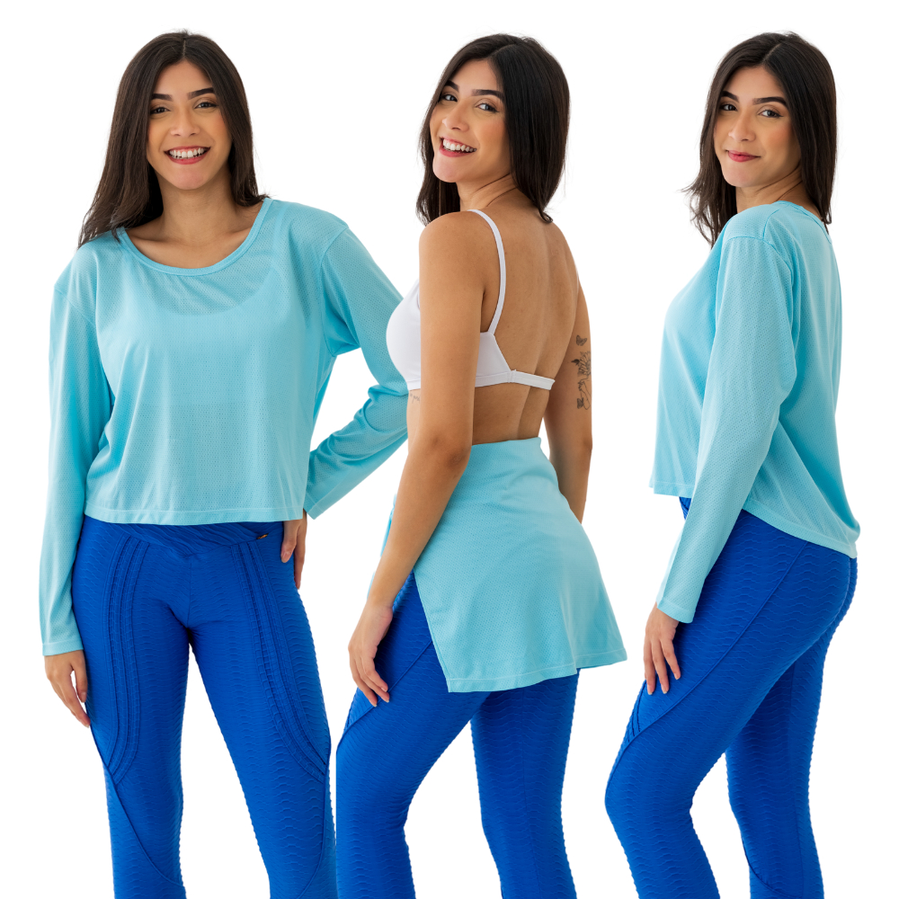 Blusa Esportiva Feminina Tampa Bumbum Dry Fit – Larga, Confortável e Ideal Para Treinos em Oferta na Shopee