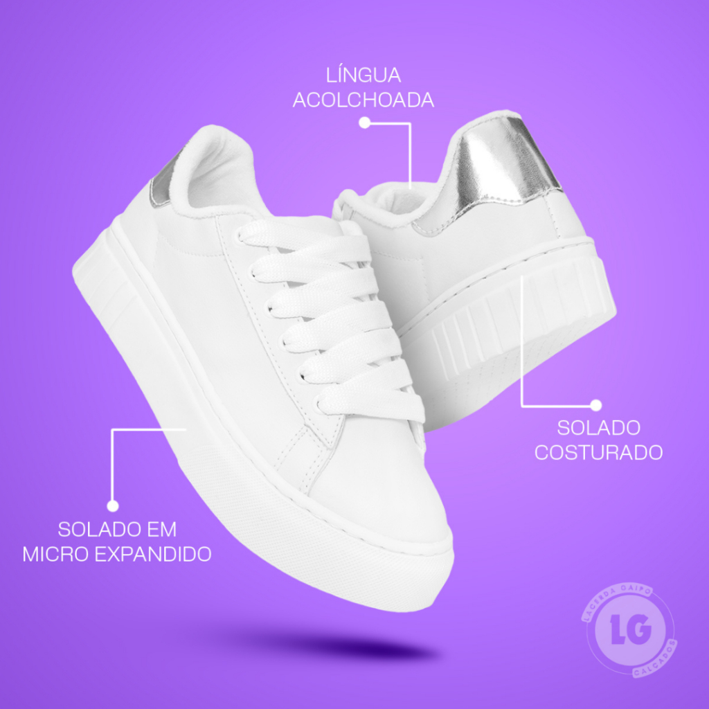 Tênis Casual Feminino Branco Amarração Premium Confortável Lançamento Modinha trabalho 34 ao 39 em Oferta na Shopee
