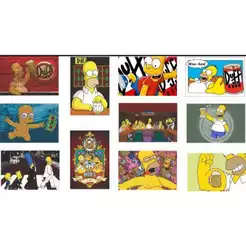 Kit 10 Quadros Decorativos Os Simpsons