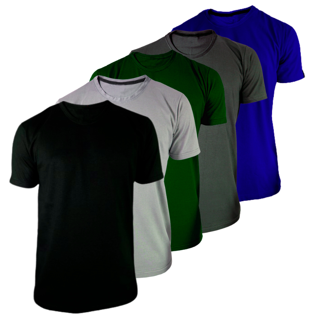 kit 4 Camiseta Masculina Algodão Lisas 4 cores Masculino Adulto Academia Treino Sortida