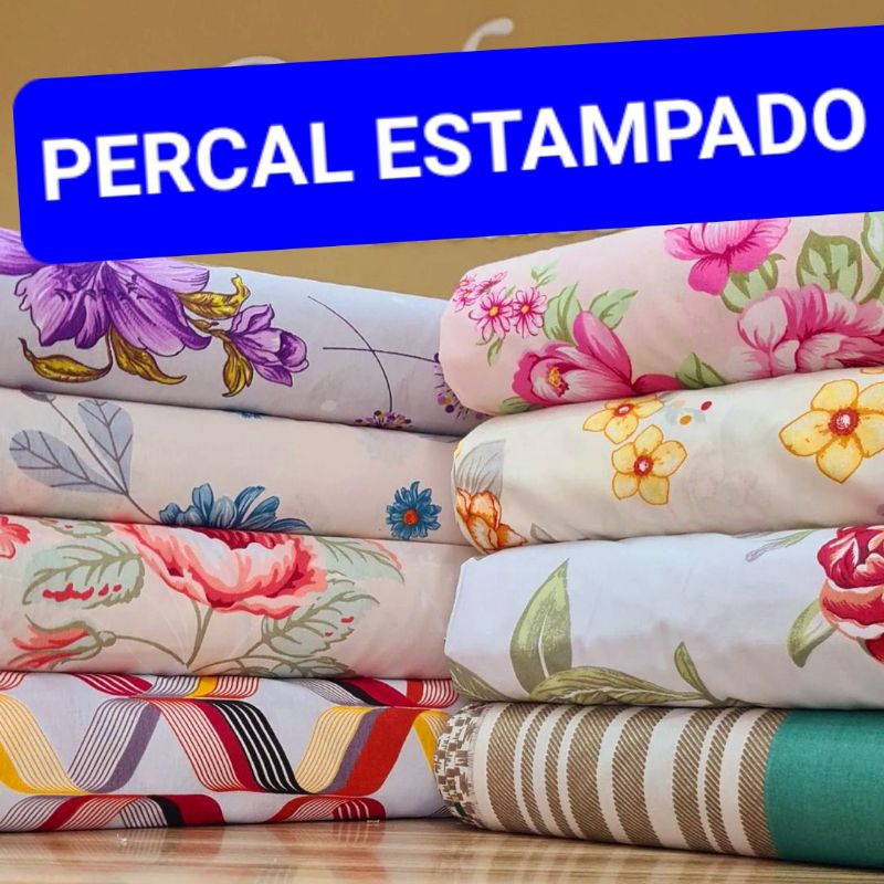 5 Metros de Tecido Percal Microfibra estampado  por 2,40 de largura, novas estampas! em Oferta na Shopee