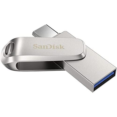 Pen Drive 128gb Dual Drive LUXE USB Type C 3.2 400mbs Sandisk (Metal)