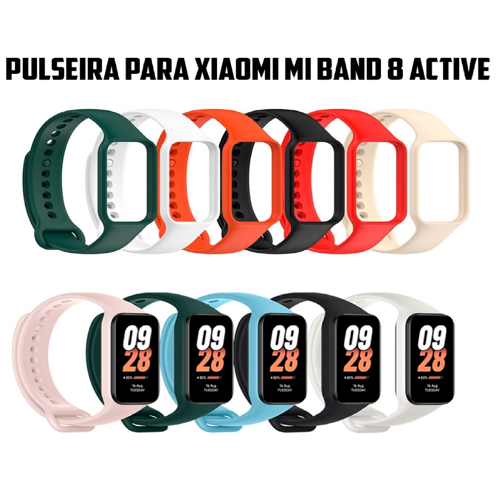 Pulseira Silicone para Smartwatch Xiaomi Mi Band 9 Active / Smart Mi Band 8 Acti