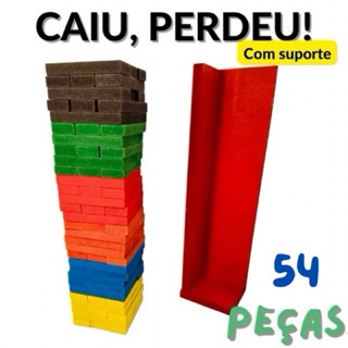 Jogo Caiu Perdeu Colorido Madeira Peças Grande Torre Brinquedo Educativo Pedagógico Jenga em Oferta na Shopee