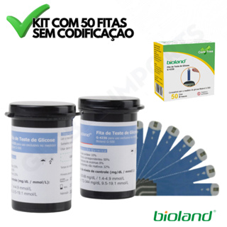 Fita De Glicose Reagentes Teste Medir Glicemia Bioland 50 Tiras em Oferta na Shopee