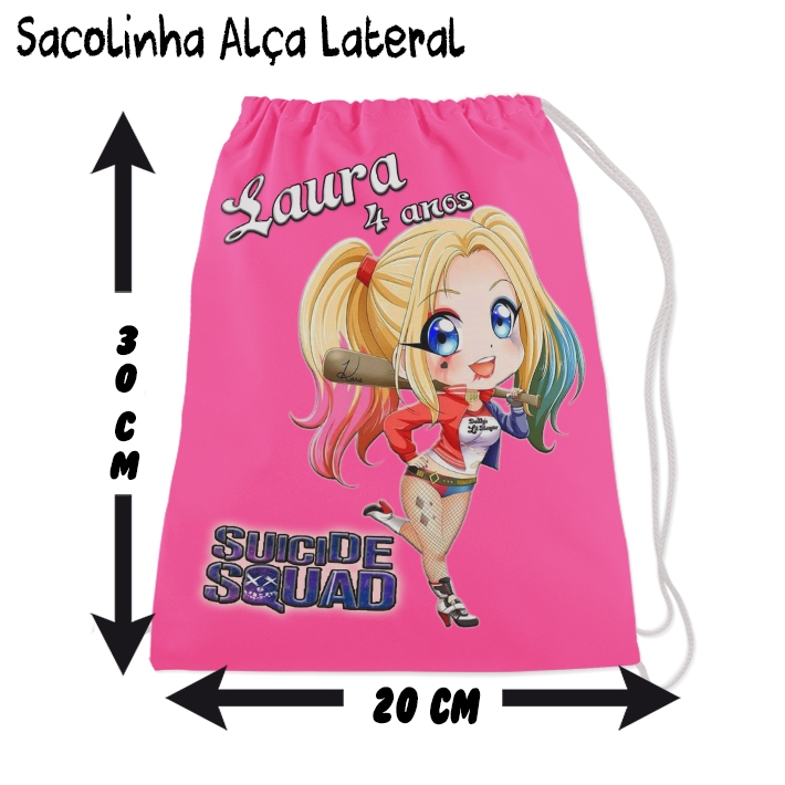 Kit Mochilinha Sacolinha Mochila Saco Sacochila Saquinho Lembrancinha Brinde Aniversario Personalizadas Arlequina