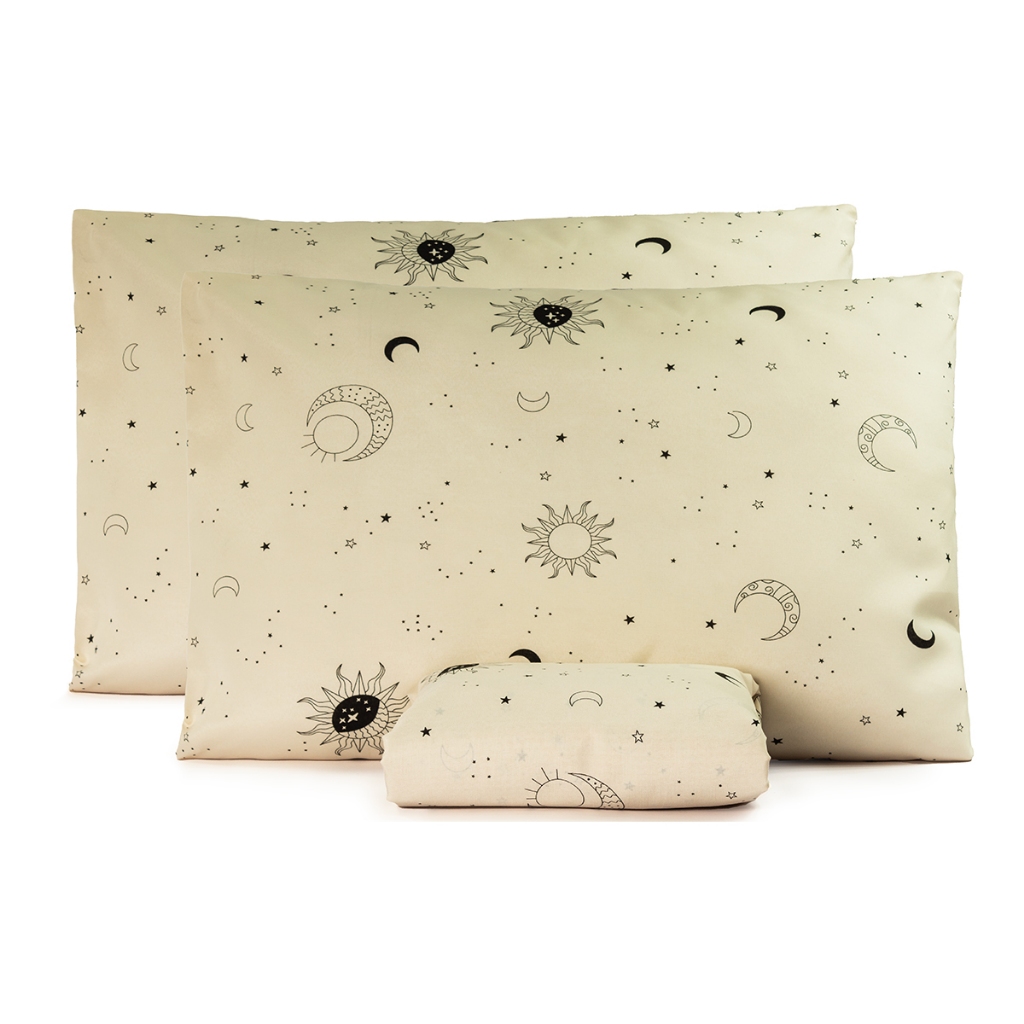 Jogo De Lençol Casal Padrão 3 Peças Sem Elastico Algodão Misto em Oferta na Shopee