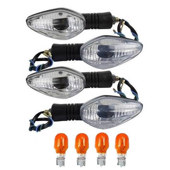 Kit 4 Pisca Seta de Moto Nxr Bros 150/160 Titan Cg 150 Titan 160 Fan 125 Titan 160 Cbx Twister CRISTAL