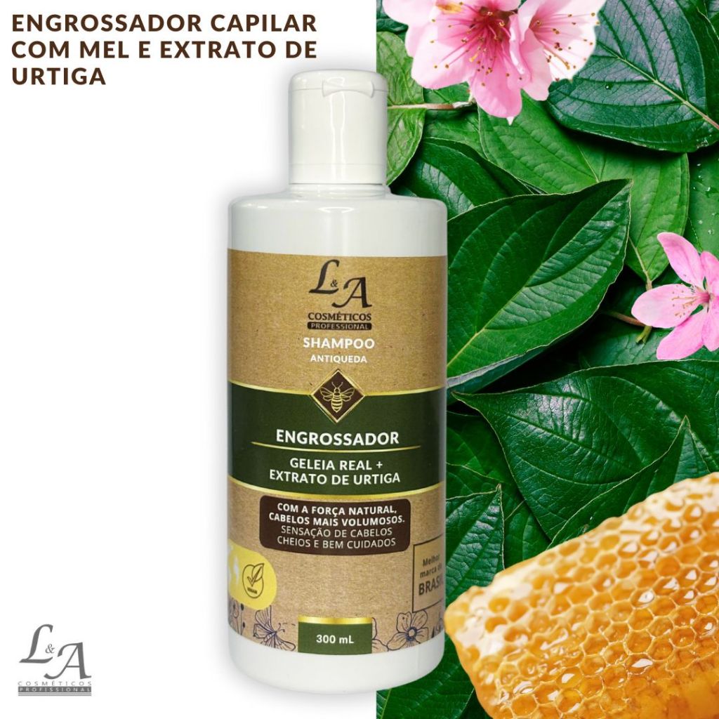 Shampoo Engrossador Capilar - Antiqueda e Revitalização com Mel e Extrato de Urtiga 300g