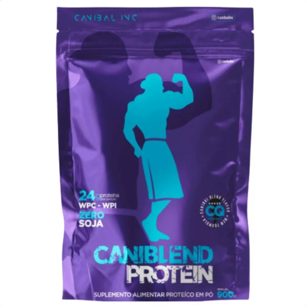 Whey Protein Caniblend 900g Com 24g De Proteína Por Dose Matéria Prima Importada Com Bcaa Glutamina