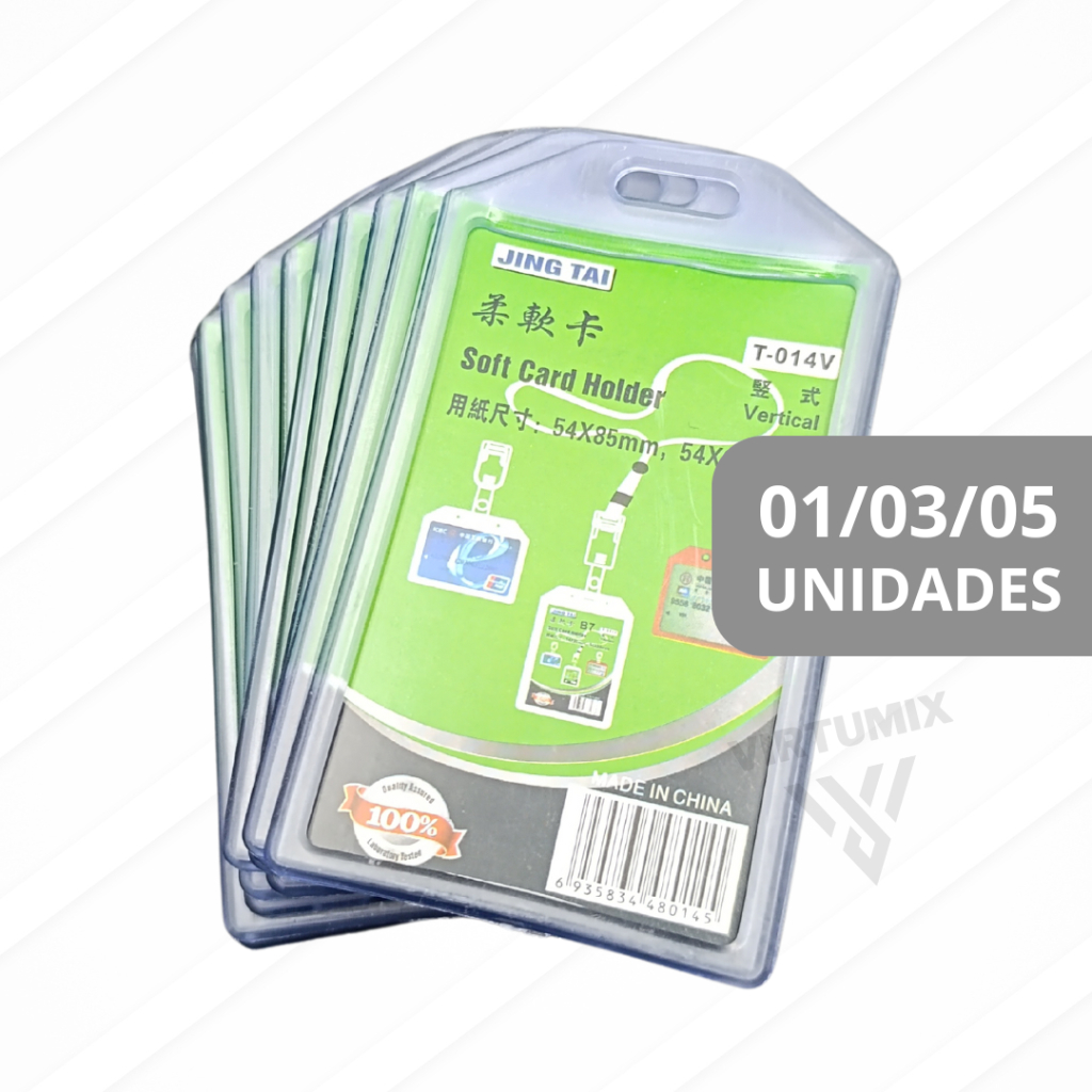 Porta Crachá Transparente Vertical - 01 / 03 / 05 Unidades em Oferta na Shopee