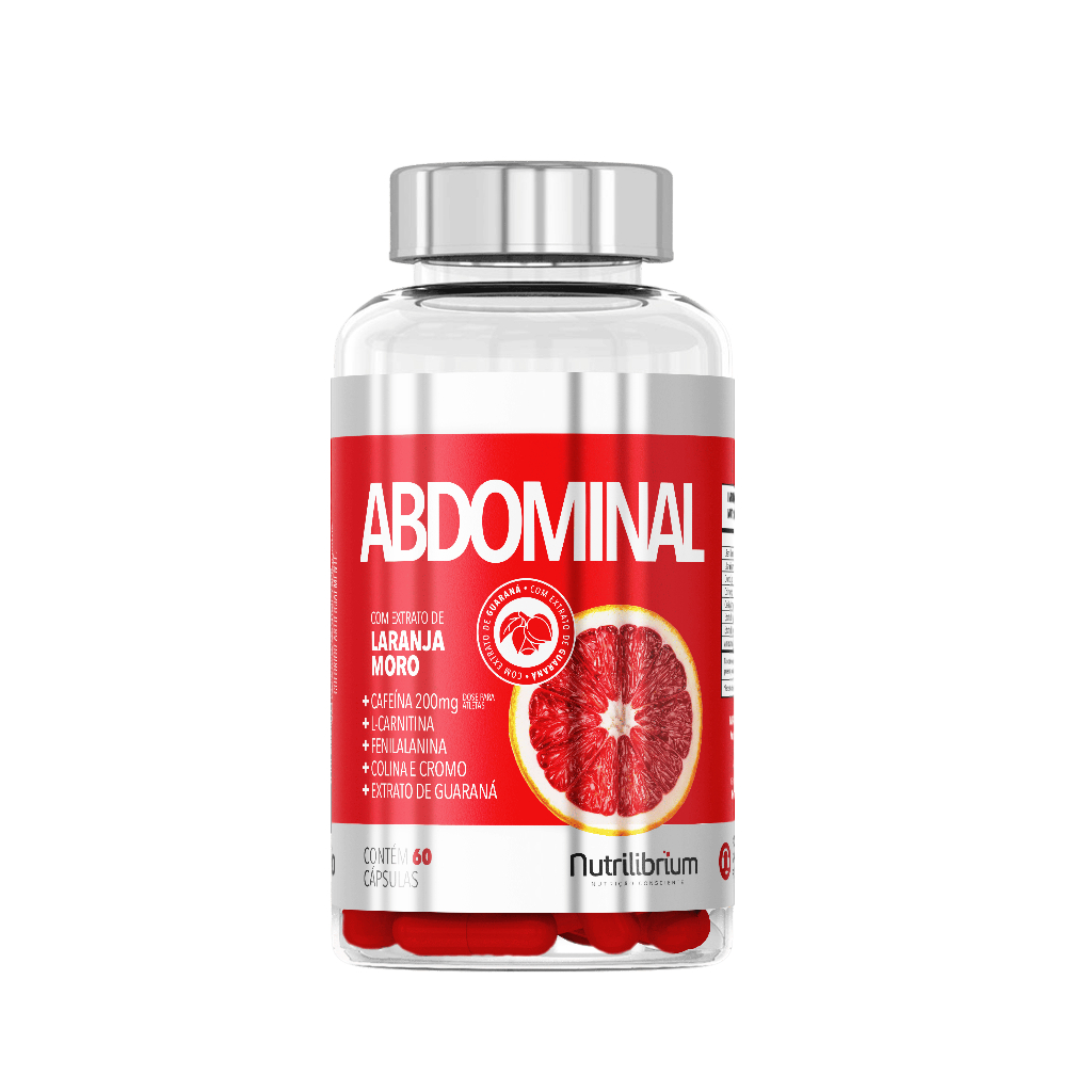 Laranja Moro + Cafeína + Cromo + L Carnitina + Extrato de Guaraná Abdominal 60 Comp Nutrilibrium