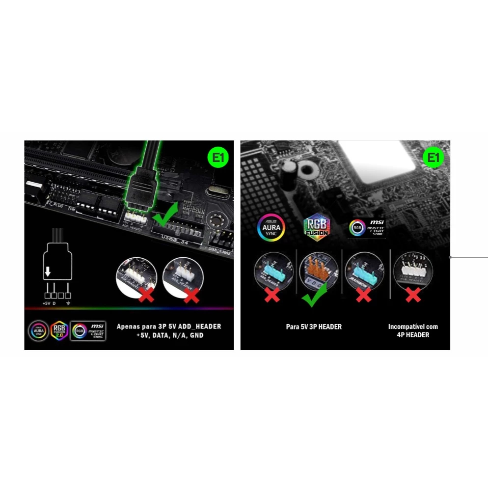 Controladora ARGB Para Fans Cooler 6 Pinos 12v Suporta até 10 Fans ARGB Controle Remoto + Cabos - detalhe