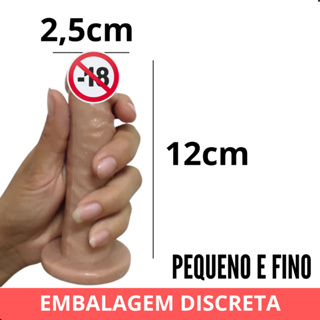 Prótese Peniana Fina Pênis Pequeno Iniciante 12cm Dilata Excita Estimula Sex Shop Sex Shop em Oferta na Shopee