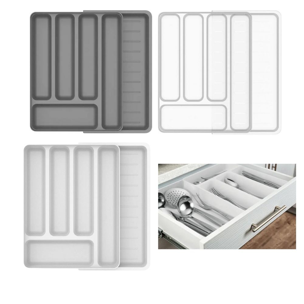 Porta Talher Organizador de Gaveta Bandeja Extensível Grande Utensílios Cozinha OU 36cm x 28cm em Oferta na Shopee