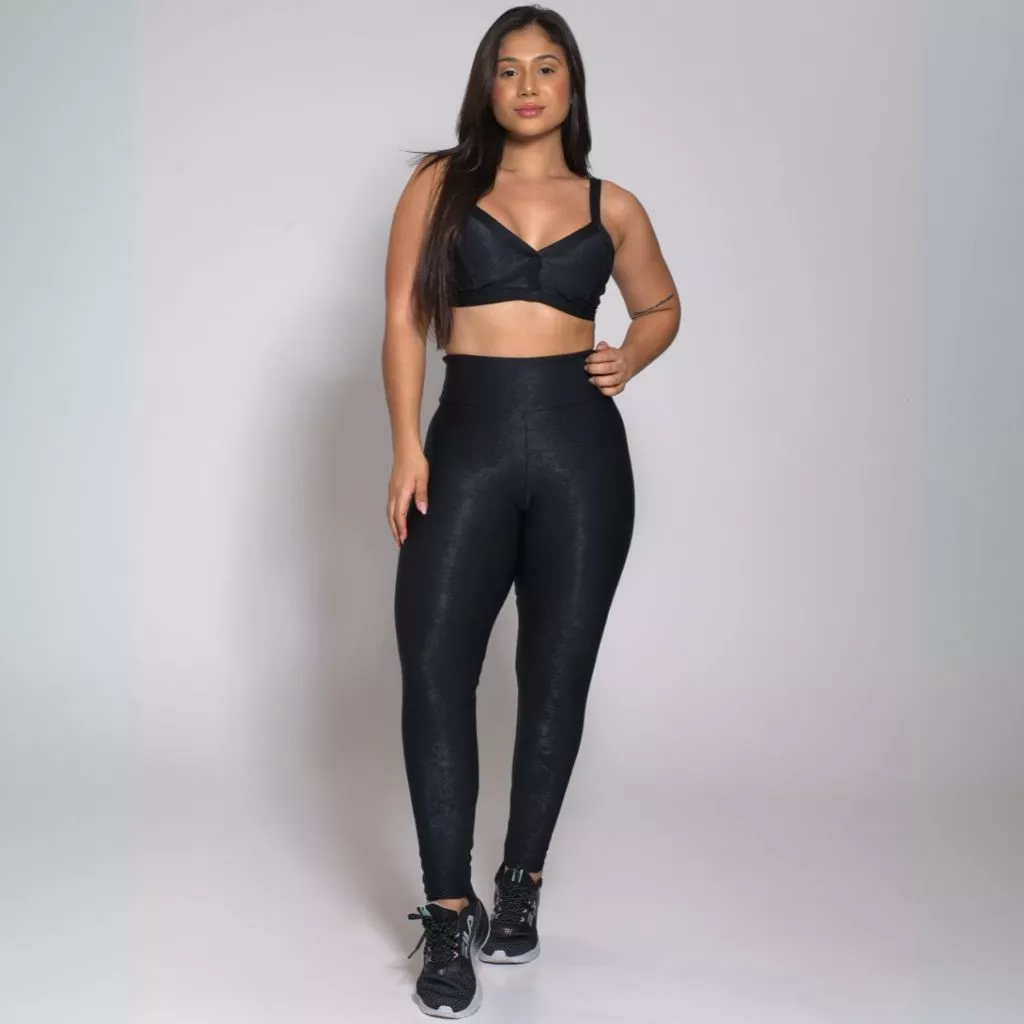 Conjunto Academia Treino Top e Calça Legging Feminino Fitness Luxo — imagem 1