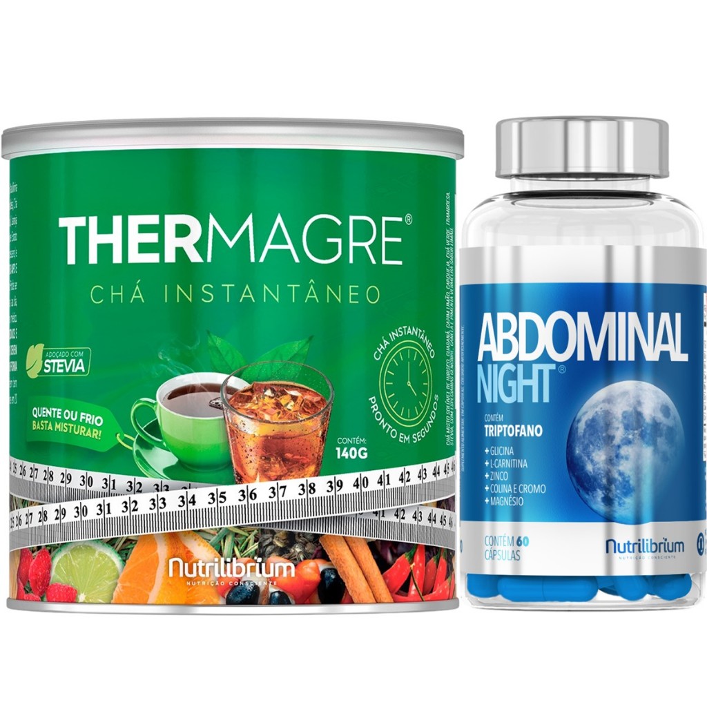 Kit Thermagre Chá 140g + Abdominal Noite 60 Caps Nutrilibrium - Health