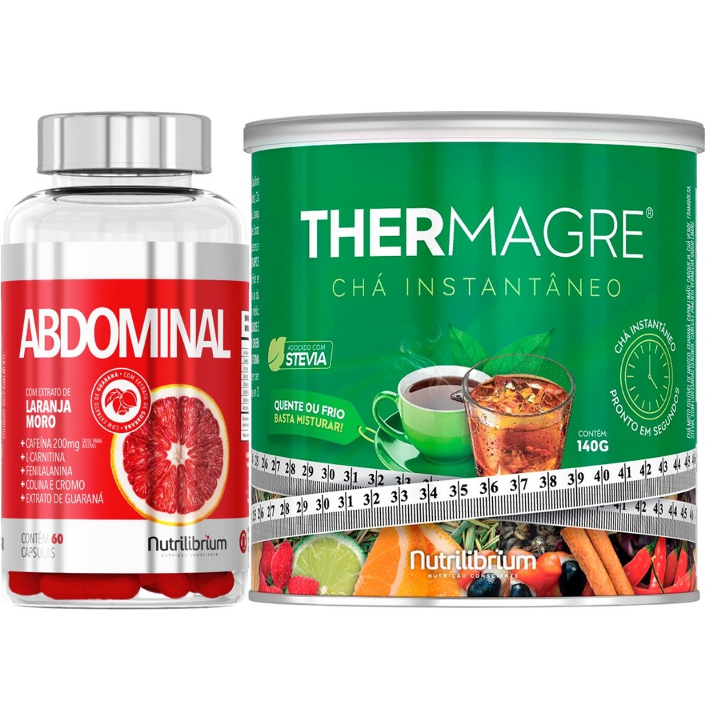 Kit Abdominal Laranja Moro L Carnitina 60 Caps + Thermagre Chá 140g - Health