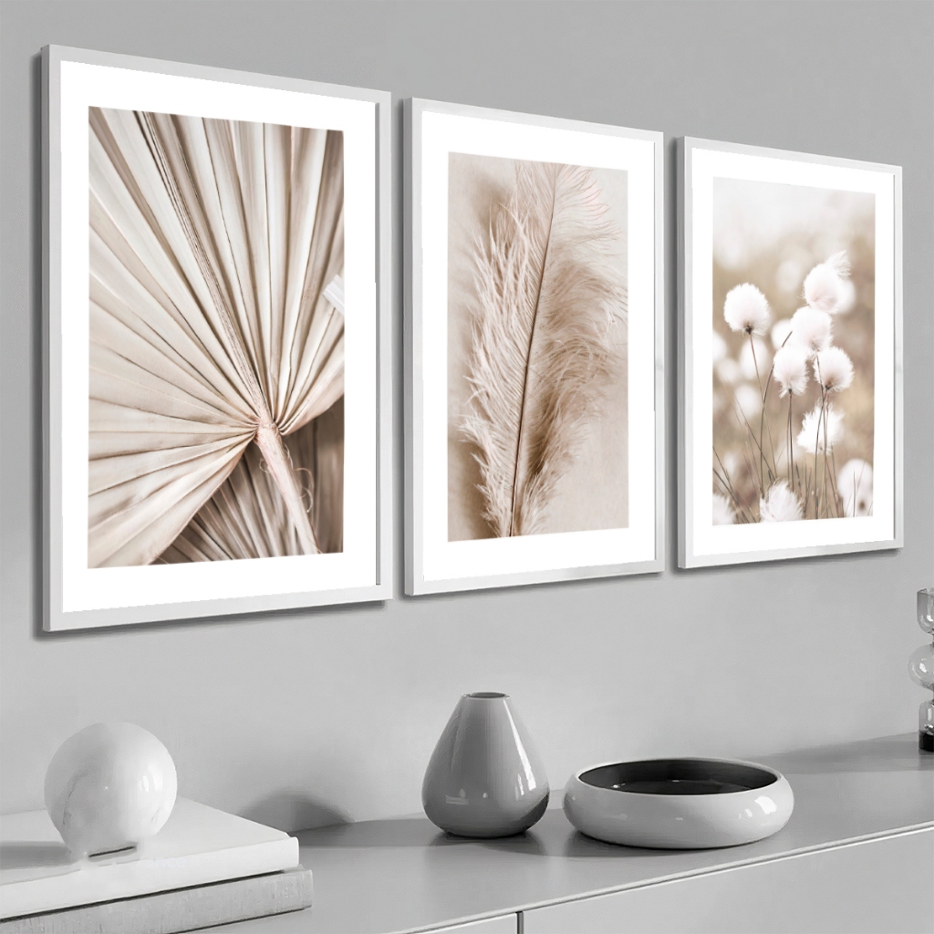 Trio Quadros Modernos Com Moldura 50X70 cm Grande Para Sala e Hall em Oferta na Shopee