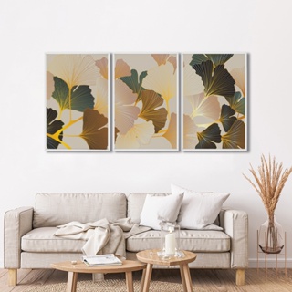 Quadro Decorativo Folhas Vibrantes em Três Atos Abstratos Para Sala Quarto Escritorio em Oferta na Shopee