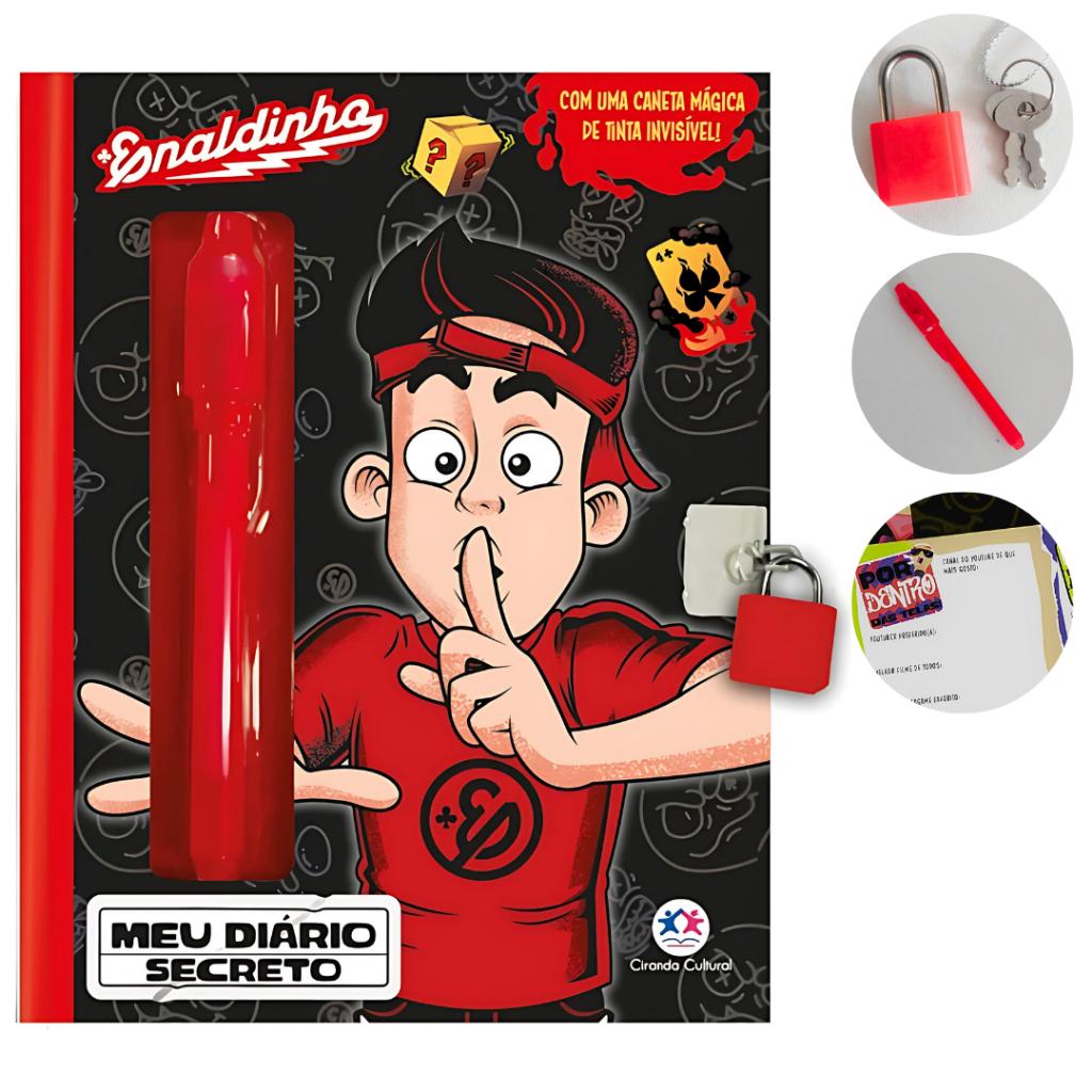 Enaldinho - Diário Secreto Com Caneta Tinta Mágica Invisível Cadeado em Oferta na Shopee