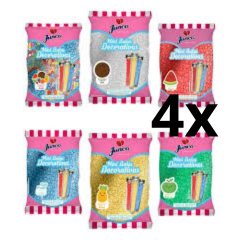 4 pacotes de 400g Mini Bala Decorativa ,Para Festa de Aniversario- Junco - Bala Delicia