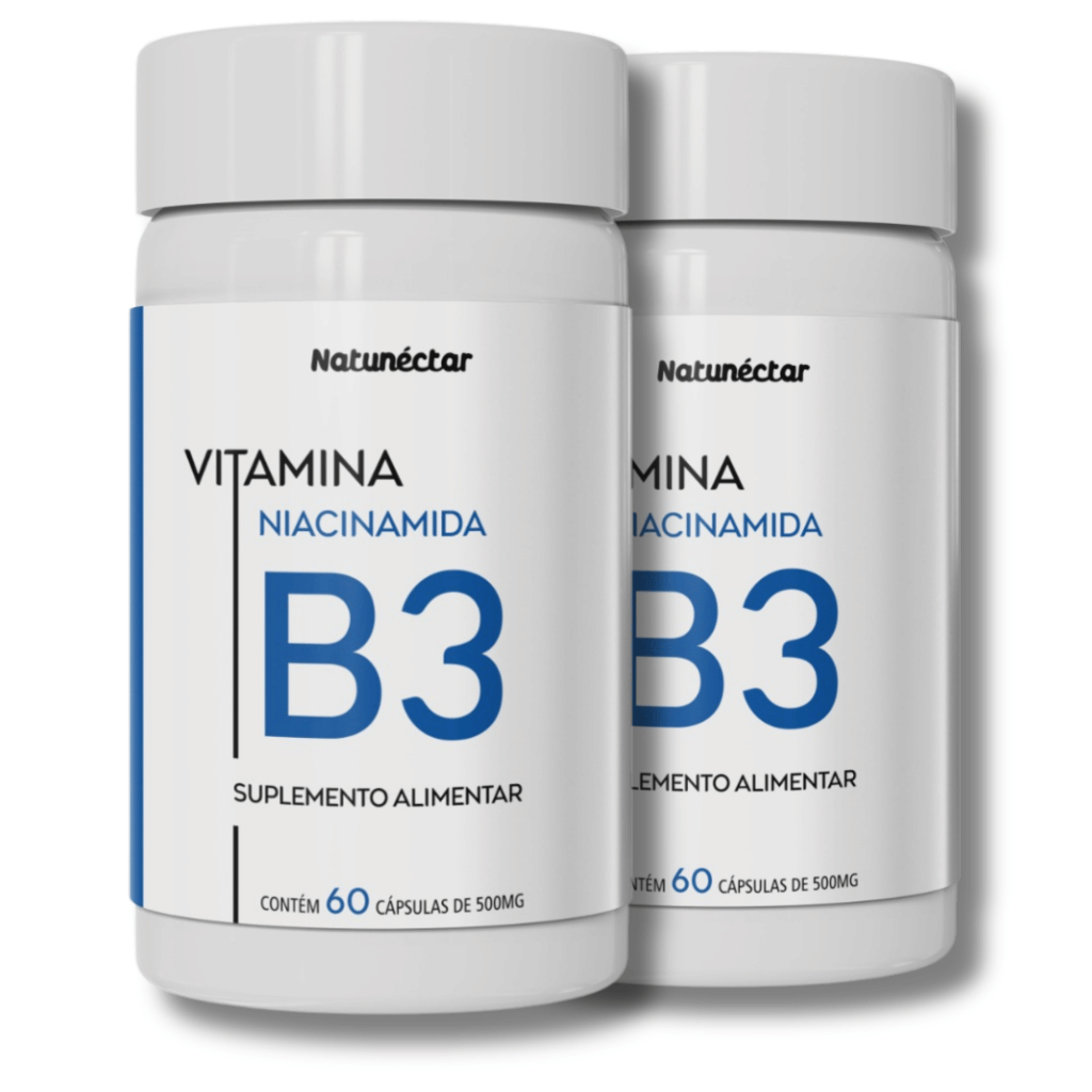 Kit Combo 2X Vitamina B3 120 Cápsulas Niacina Niacinamida Natunéctar em Oferta na Shopee