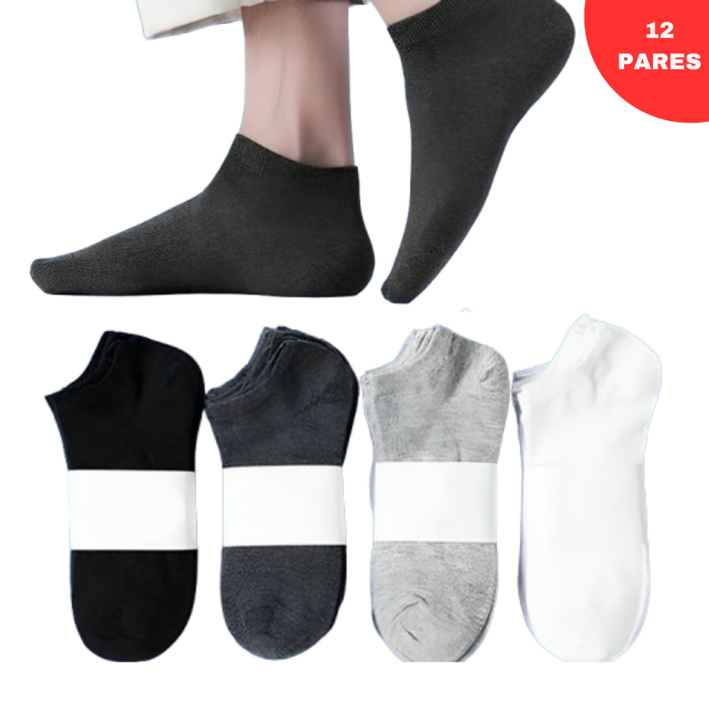 Kit 24 Pares Meias Soquetes ótima qualidade unissex em Oferta na Shopee