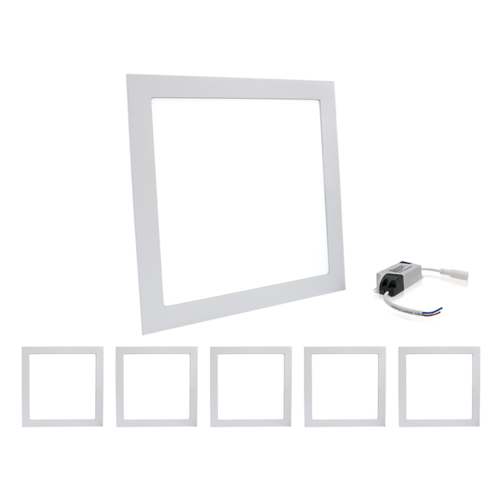 Kit 6 Painel Embutir 25w Quadrado Plafon Led Cor de Luz Frio | Neutro | Quente Bivolt 110v 220v