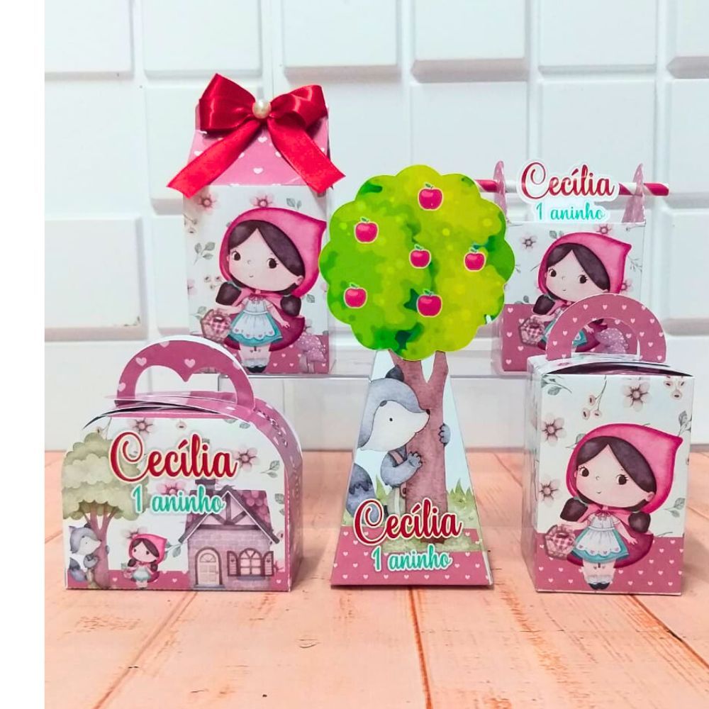 Kit festa Lembrancinha personalizada Chapeuzinho Vermelho aquarela  festa infantil  20 Peças
