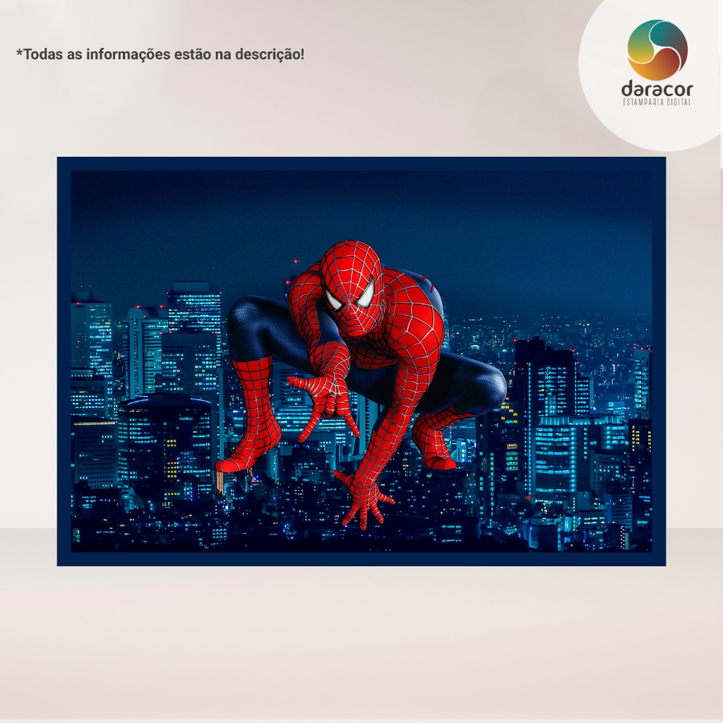 Painel Horizontal Retangular Homem Aranha C/Overloque Tam Diversos Face Única em Oferta na Shopee