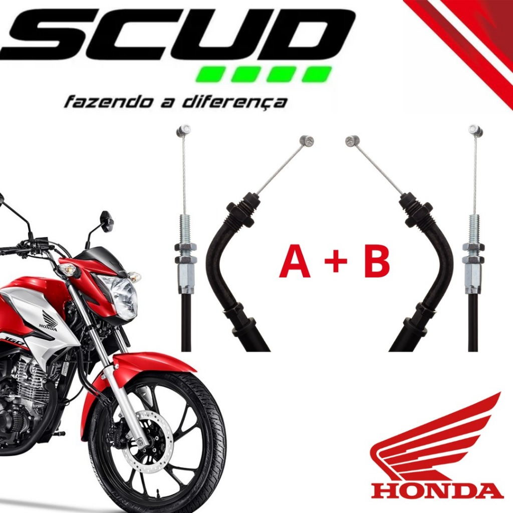 Cabo Acelerador A + B Honda Titan 160 Original SCUD em Oferta na Shopee