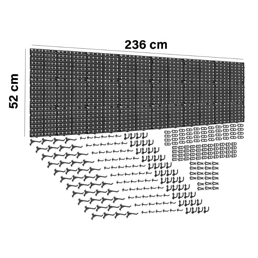 04 Painel Ferramentas Plástico Perfurado - Organizador Preto em Oferta na Shopee