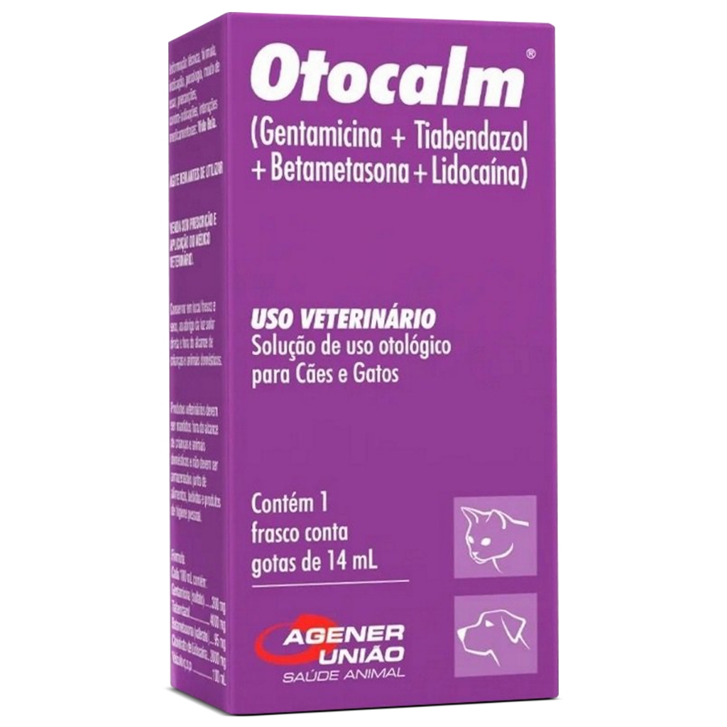 Otocalm Gotas 14ml Para Cães/gatos Agener Solução Otologica - Pets