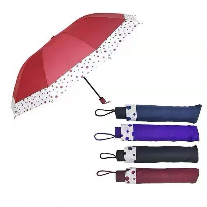 Sombrinha Grande Guarda Chuva Com 10 Varetas Bolinha Dobrável Manual Masculina Feminina em Oferta na Shopee