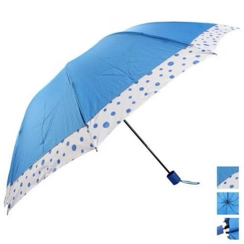 Sombrinha Grande Guarda Chuva Com 10 Varetas Bolinha Dobrável Manual Masculina Feminina em Oferta na Shopee
