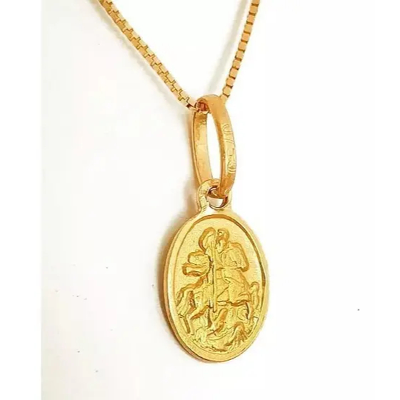 PINGENTE SÃO JORGE EM OURO 18K JOIA MACIÇA (cod35y)