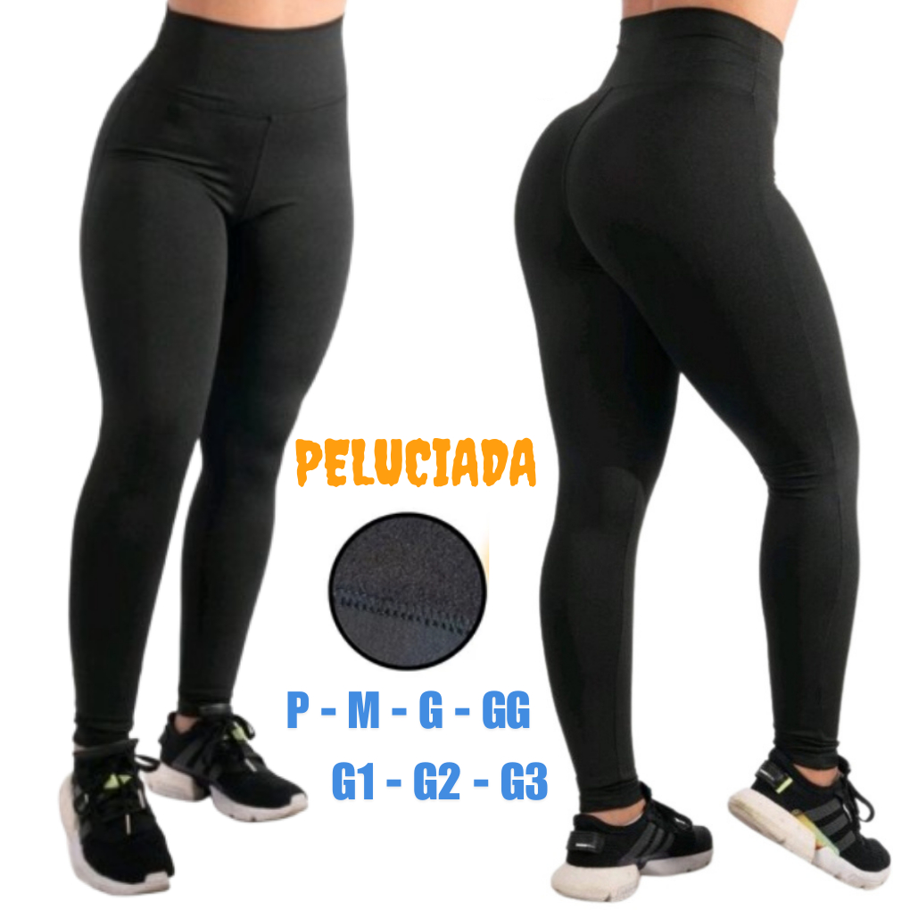 Calça Legging Térmica Flanelada P AO G3  Cintura Alta  forrada por dentro costura reforçada em Oferta na Shopee