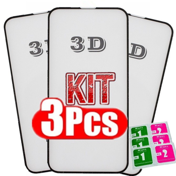 Kit 3 Películas De Vidro 3D Compatível Para Iphone 16/16 Pro/16Plus/16Pro max em Oferta na Shopee