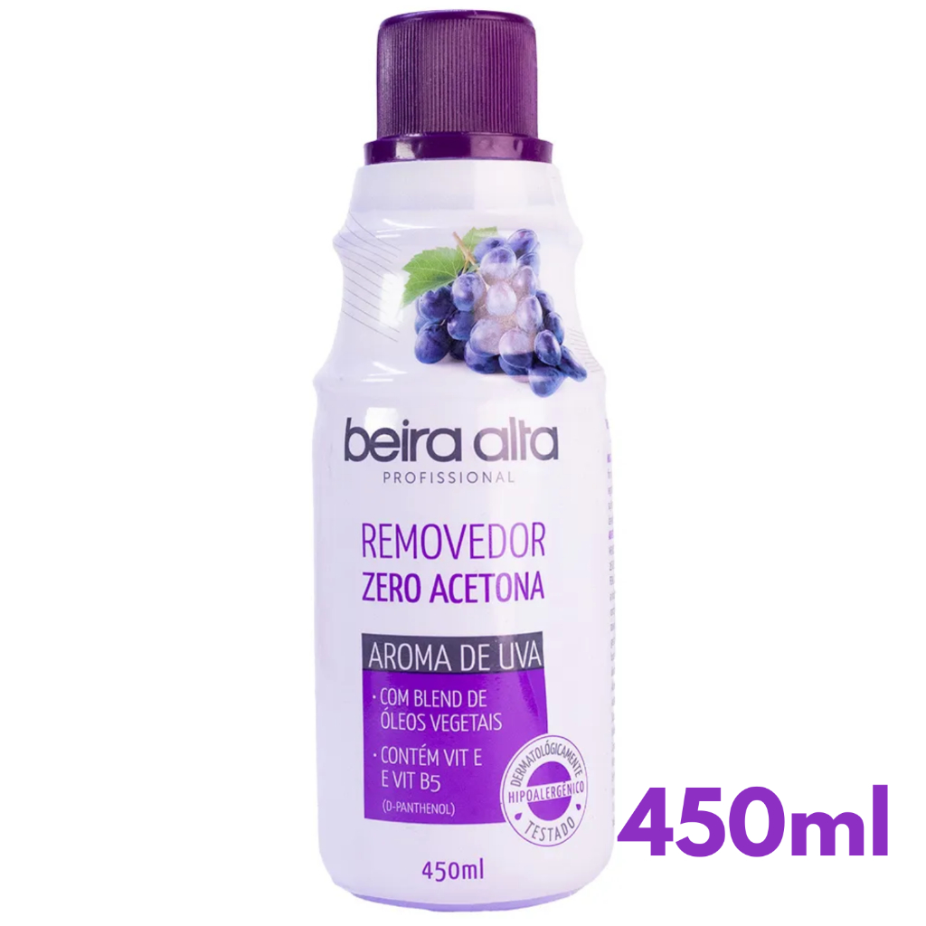 Removedor De Esmaltes Zero Acetona 450ml Beira Alta Uva - Selecione a quantidade