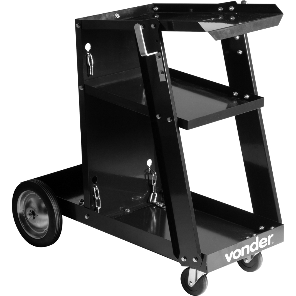 Carrinho Portátil para Máquina de Solda Cilindro Vonder Suporte Transporte Soldagem Roda Resistente