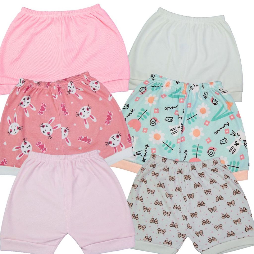 Kit 3 Shorts Tapa Fraldas Cores Sortido Menina e Menino