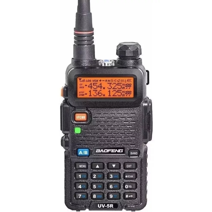 Rádio Comunicador Ht Dual Band Uhf Vhf Fm Baofeng Uv-5r Bandas de freqüência VHF/UHF Cor Preto