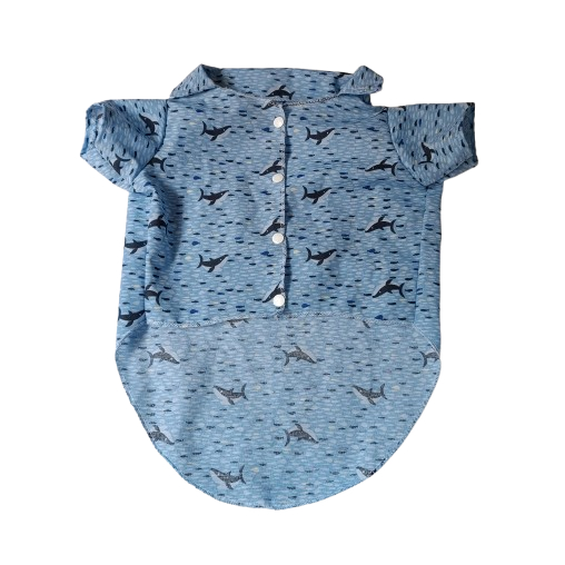 Camisa de Botões Azul Baleias Para Pets Cachorro Gato - 1 Unidade em Oferta na Shopee